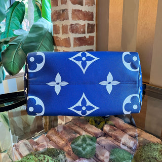 LOUIS VUITTON Speedy Bandouliere 30 Blue Escale Canvas Satchel Bag