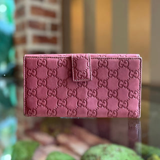 GUCCI Continental Mauve Guccissima Leather Wallet