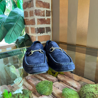 FERRAGAMO Gancini-Buckle Suede Loafers SZ11(12US)