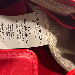 VERSACE Palazzo Empire Medium Red Top Handle Bag