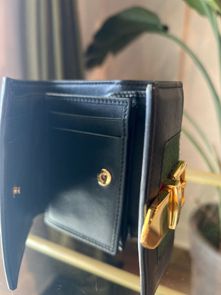 GUCCI Web Canvas Compact Wallet