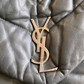SAINT LAURENT Loulou Puffer Medium Storm Quilted Lambskin Monogram Chain Shoulder Bag