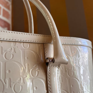 CHRISTIAN DIOR Dior Oblique Embossed Patent Leather Shopper Tote