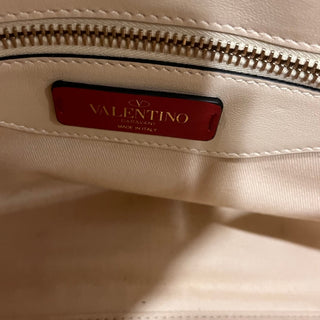 VALENTINO White Rockstud Leather Top Handle