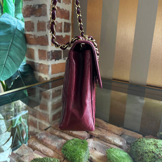 CHANEL Vintage Burgundy Jumbo Single Flap