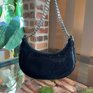 CELINE Sequins Ava Black Shoulder Bag