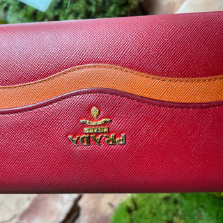 PRADA Wave Saffiano Leather Continental Wallet