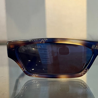 BALENCIAGA BB0075S Tortoise Brown Acetate Rectangle Sunglasses