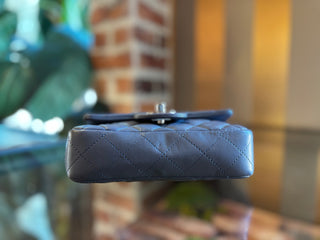 CHANEL Gray Mini Rectangle Flap Bag