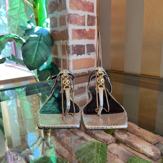 VERSACE Medusa 95 Python Embossed Leather Sandals 39.5(9.5US)