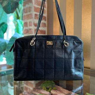 CHANEL Chocolate Bar Quilted Caviar Leather Tote Bag DIA299