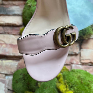 GUCCI Galassia Pink Marmont Calfskin Platform Heels SZ 40.5 (US 10.5)