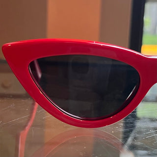 CELINE CL40019I 66N Red Acetate Cat Eye Sunglasses