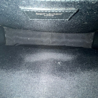SAINT LAURENT Large Black On Black Triquilt Shoulder Bag