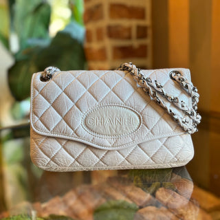 CHANEL Ligne Logo Flap Vintage Aged Calfskin Shoulder Bag ADI1199