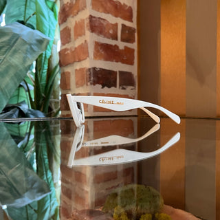 CELINE CL40019I 25N White Acetate Cat Eye Sunglasses