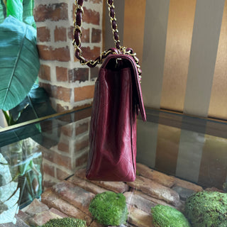 CHANEL Vintage Burgundy Jumbo Single Flap
