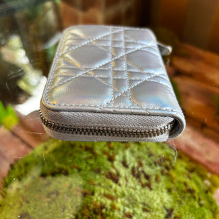 DIOR Silver Lady Dior Medium Wallet