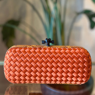 BOTTEGA VENETA Satin Intreccio Impero Ayers Knot Clutch