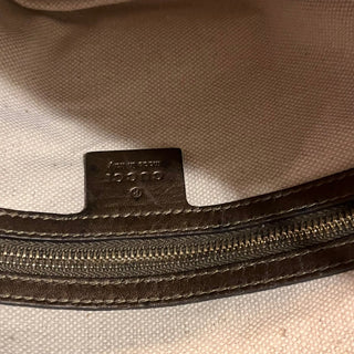 GUCCI Heart-Bit Brown Metallic Guccissima Leather Tote