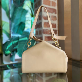 BOTTEGA VENETA The Tip Beige Leather Shoulder Bag ADI11214