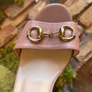 GUCCI Horsebit Pink Leather Platform Heels SZ 39 (9 US)