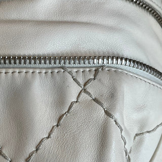 CHANEL Cream Expandable Calfskin Ligne Flap Shoulder Bag ADI11205