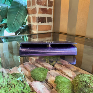 FERRAGAMO Purple Top Handle Wallet On Chain