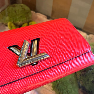 LOUIS VUITTON Red Epi Twist Wallet