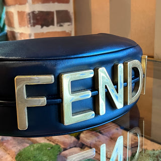 FENDI Fendigraphy Small Soft Calfskin Leather Hobo Bag