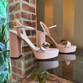 GUCCI Galassia Pink Marmont Calfskin Platform Heels SZ 40.5 (US 10.5)
