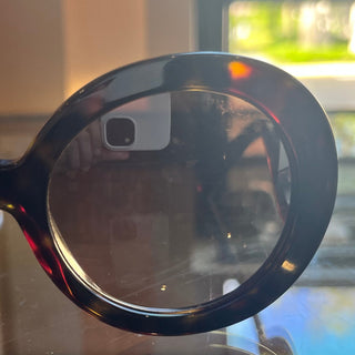 PRADA SPR27N Baroque Swirl Brown Tortoise Round Sunglasses