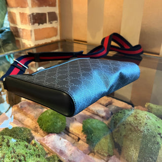 GUCCI Appia GG Supreme Monogram Calfskin Web Messenger Bag