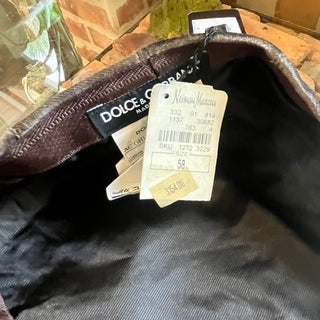 DOLCE & GABBANA Newsboy Hat Gray Velvet Hat SZ58