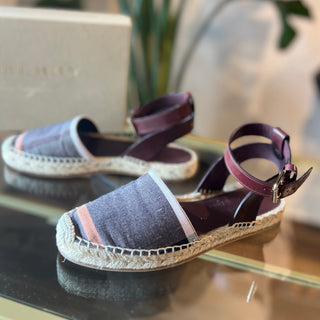 BURBERRY New Castle Abbie Flat Espadrilles 35