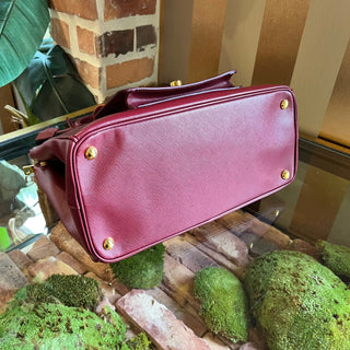 PRADA Bi-Color Saffiano Lux Leather Pocket Tote Bag