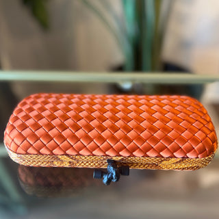 BOTTEGA VENETA Satin Intreccio Impero Ayers Knot Clutch