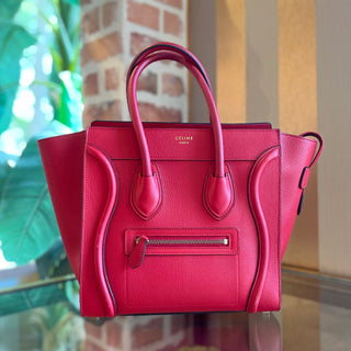 CELINE Luggage Micro Drummed Calfskin Tote Bag