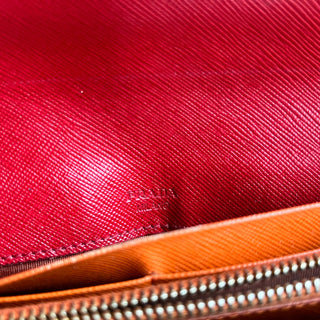 PRADA Wave Saffiano Leather Continental Wallet