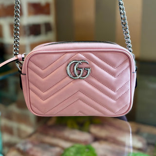 GUCCI Pink GG Marmont Mini Camera Bag