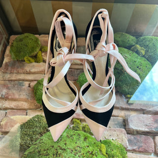 DIOR Black Satin Ballet Pumps SZ 38 (8 US)