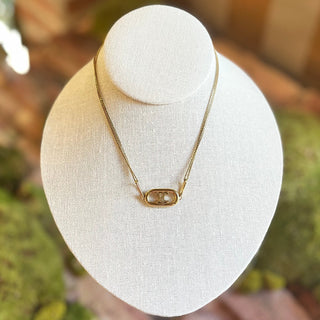 CELINE Triomphe Gold Brass Necklace