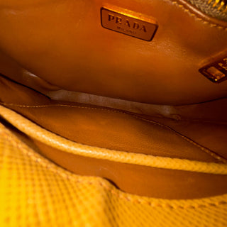 PRADA Saffiano Pattina Caramel Talco Crossbody