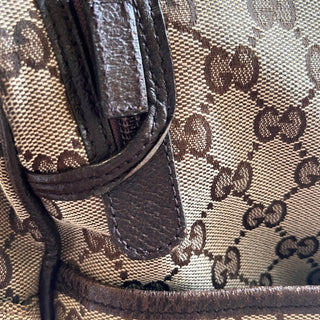 GUCCI Beige Brown GG Canvas Diaper Crossbody Bag
