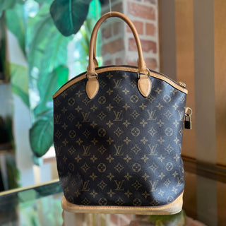 LOUIS VUITTON Lockit Vertical Brown Monogram Canvas Tote