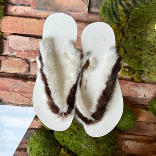 VALENTINO Mink Fur Thong Sandals SZ40(10US)