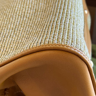 FENDI Chameleon Yellow Woven Raffia Tote