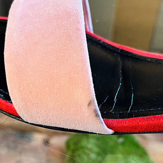 LOUIS VUITTON Pink Red Suede Rita Flat Sandals SZ 36.5 (6.5 US)