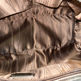 FERRAGAMO Metallic Champagne Leather Shoulder Bag