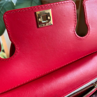 VERSACE Palazzo Empire Medium Red Top Handle Bag